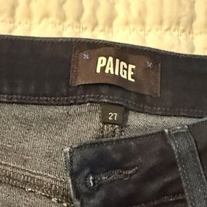 PAIGE Dark Blue Flare & Wide Leg Jeans